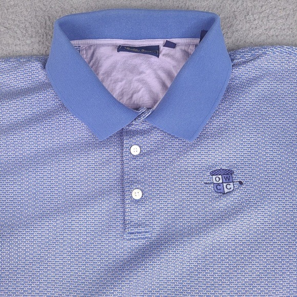 Bobby Jones Polo Shirt Mens Large Blue Golf Players Old Warson Country Club - Picture 2 of 14